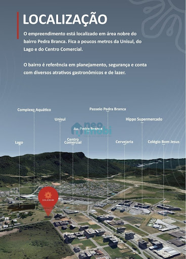 Apartamento com 1 dormitório, 39m², Pedra Branca, Palhoça, SC