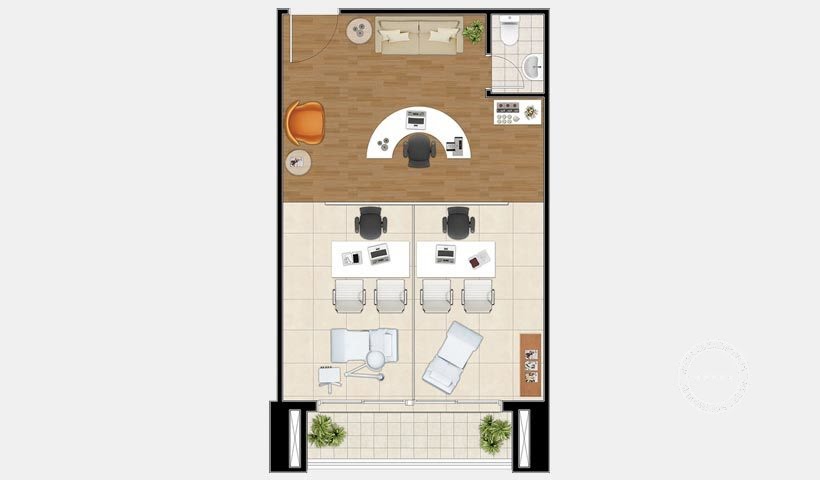 Planta 02 - 44m² - sala