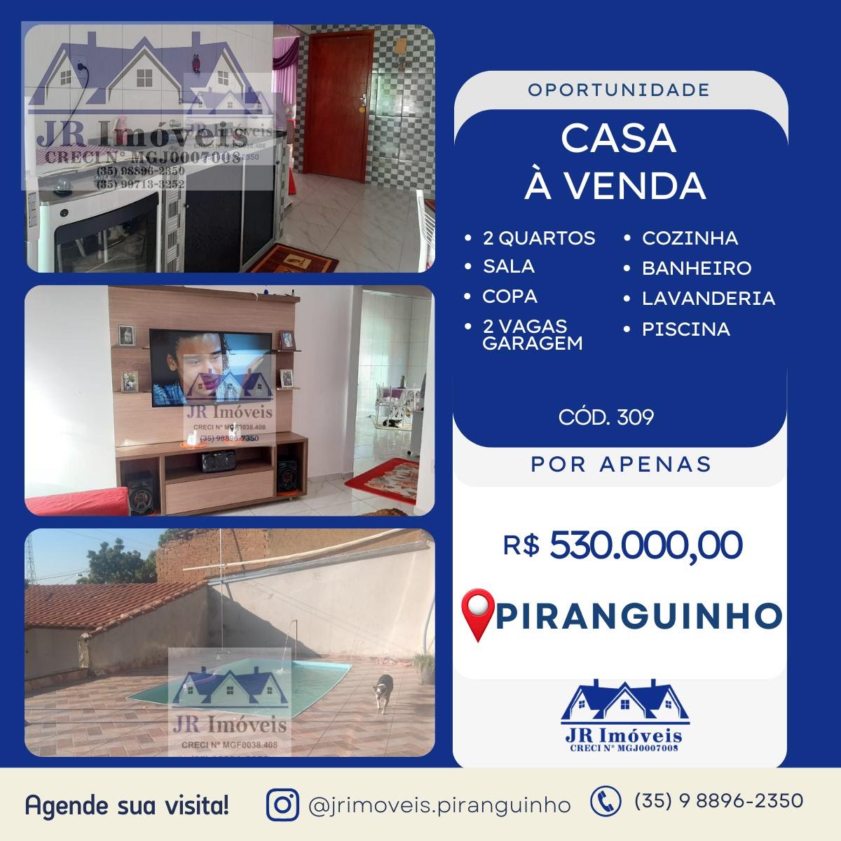 Casa à venda com 2 quartos, 1 banheiro, 2 vagas e 250m² no Santa Barbara, Piranguinho — foto principal