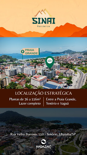Apartamento no Tenório, Ubatuba. Plantas de 36 a 116m²