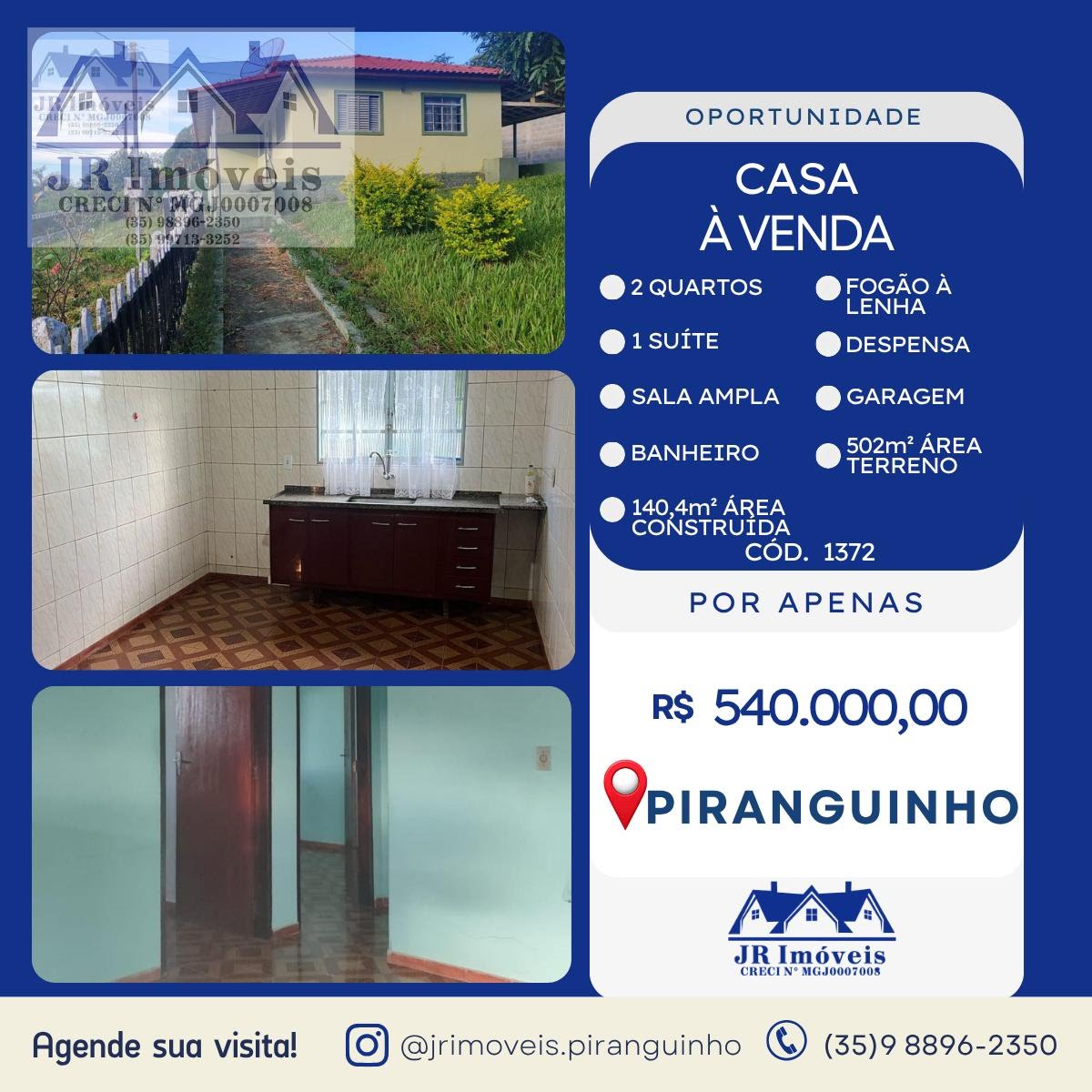 Casa à venda com 2 quartos, 1 banheiro e 502m² no Santa Isabel, Piranguinho — foto principal