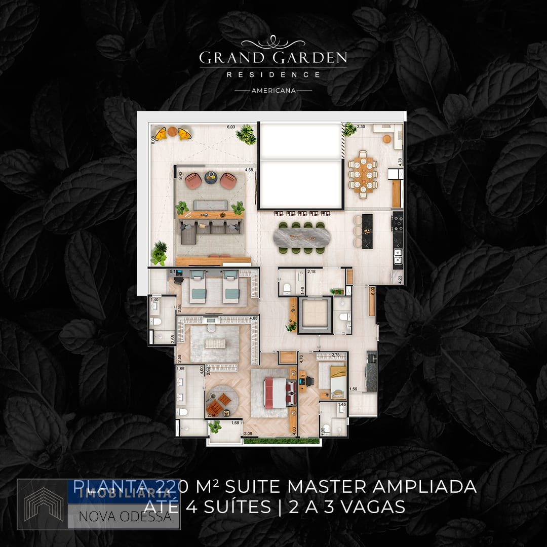 Apartamento à venda com 4 quartos, 4 suítes, 3 vagas e 220m² no Vila Medon, Americana (SP) — foto 5 de 21
