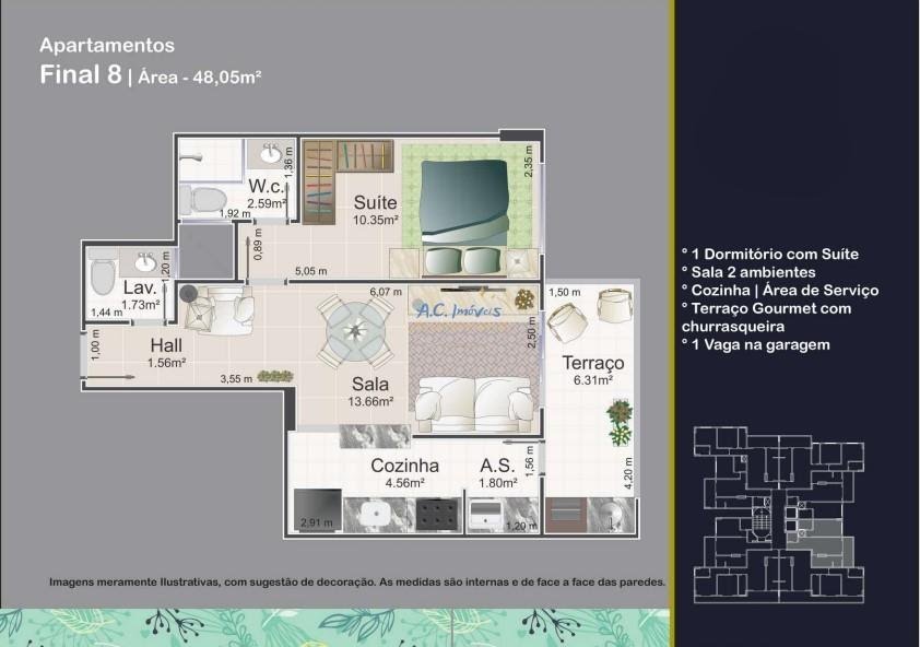 Apartamento à venda com 2 quartos, 1 suíte, 1 vaga e 64m² no Vila Caiçara, Praia Grande (SP) — foto 13 de 30