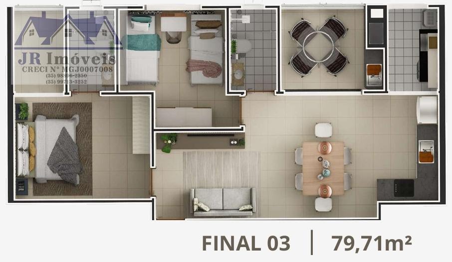Apartamento à venda com 1 quarto, 1 suíte e 79m² no Medicina, Itajubá (MG) — foto 5 de 5