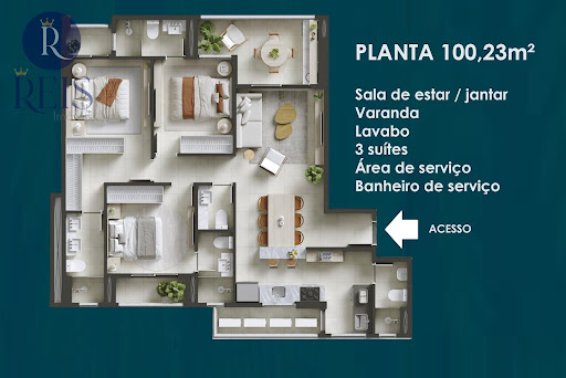 Perspectiva Planta 100,23m²
