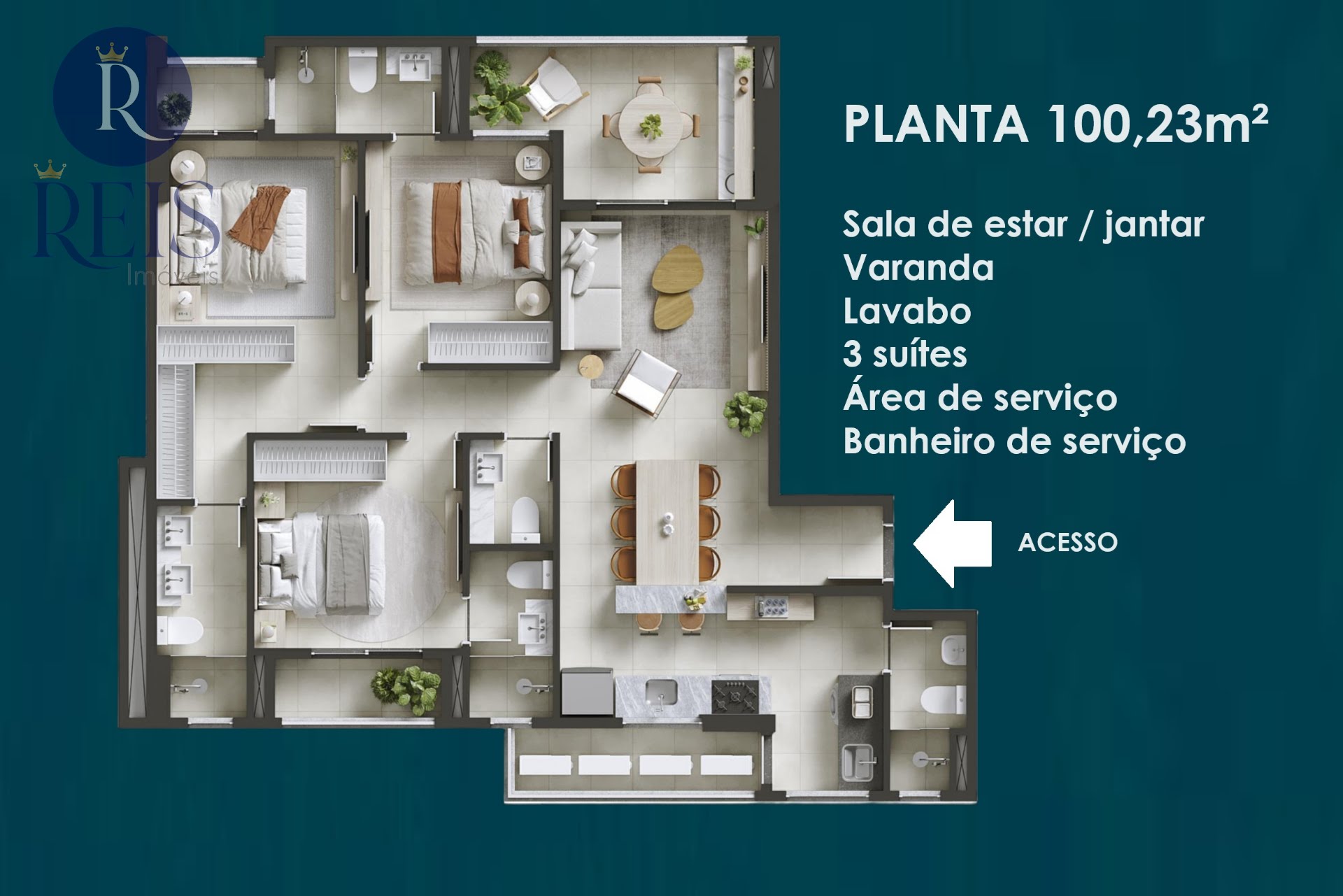 Perspectiva Planta 100,23m²