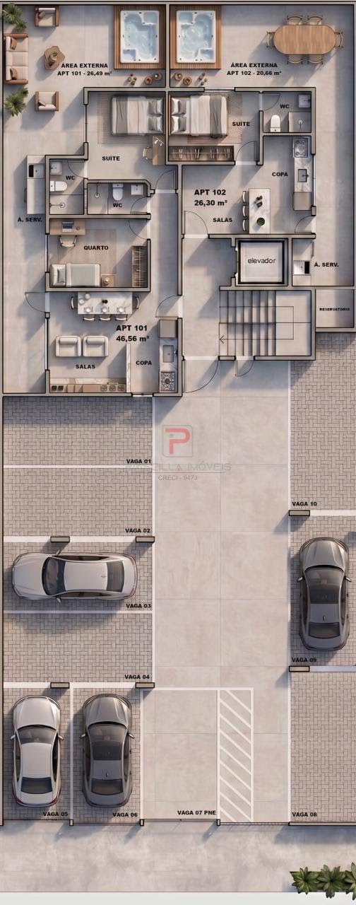 Apartamento à venda com 1 quarto, 1 banheiro e 56m² no Bessa, João Pessoa (PB) — foto 7 de 8