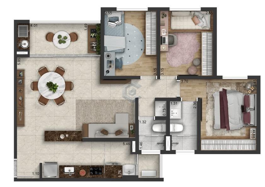 84m²