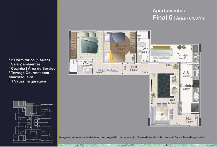 Apartamento à venda com 2 quartos, 1 suíte, 1 vaga e 64m² no Vila Caiçara, Praia Grande (SP) — foto 10 de 30