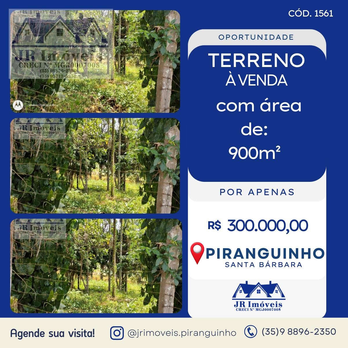Terreno à venda com 900m² de terreno no Santa Bárbara, Piranguinho — foto principal