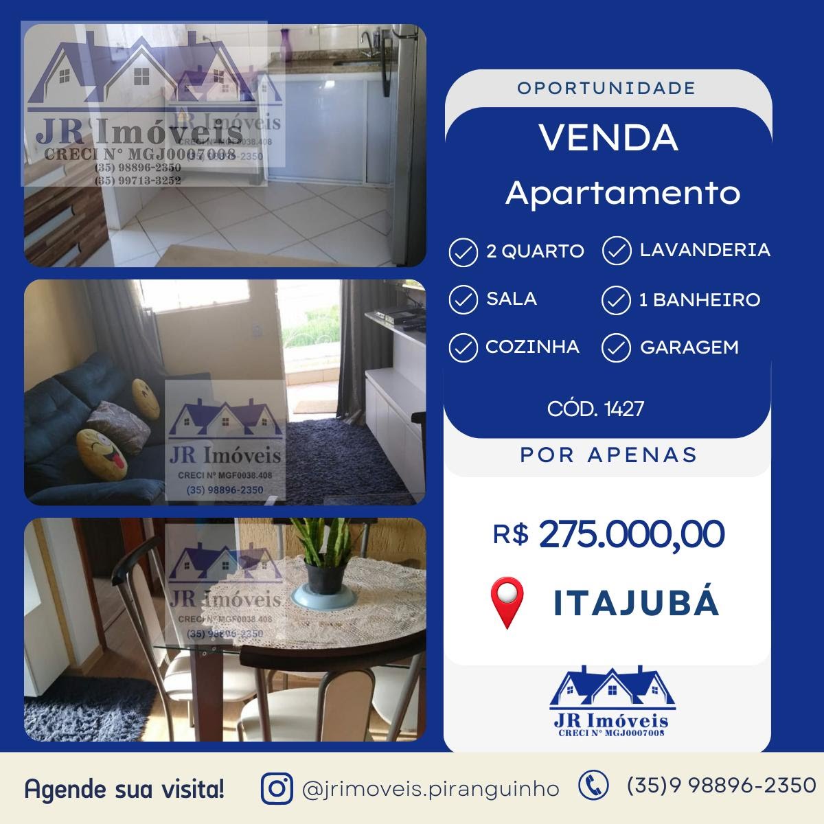 Apartamento à venda com 2 quartos, 1 banheiro e 1 vaga no Anhumas, Itajubá — foto principal