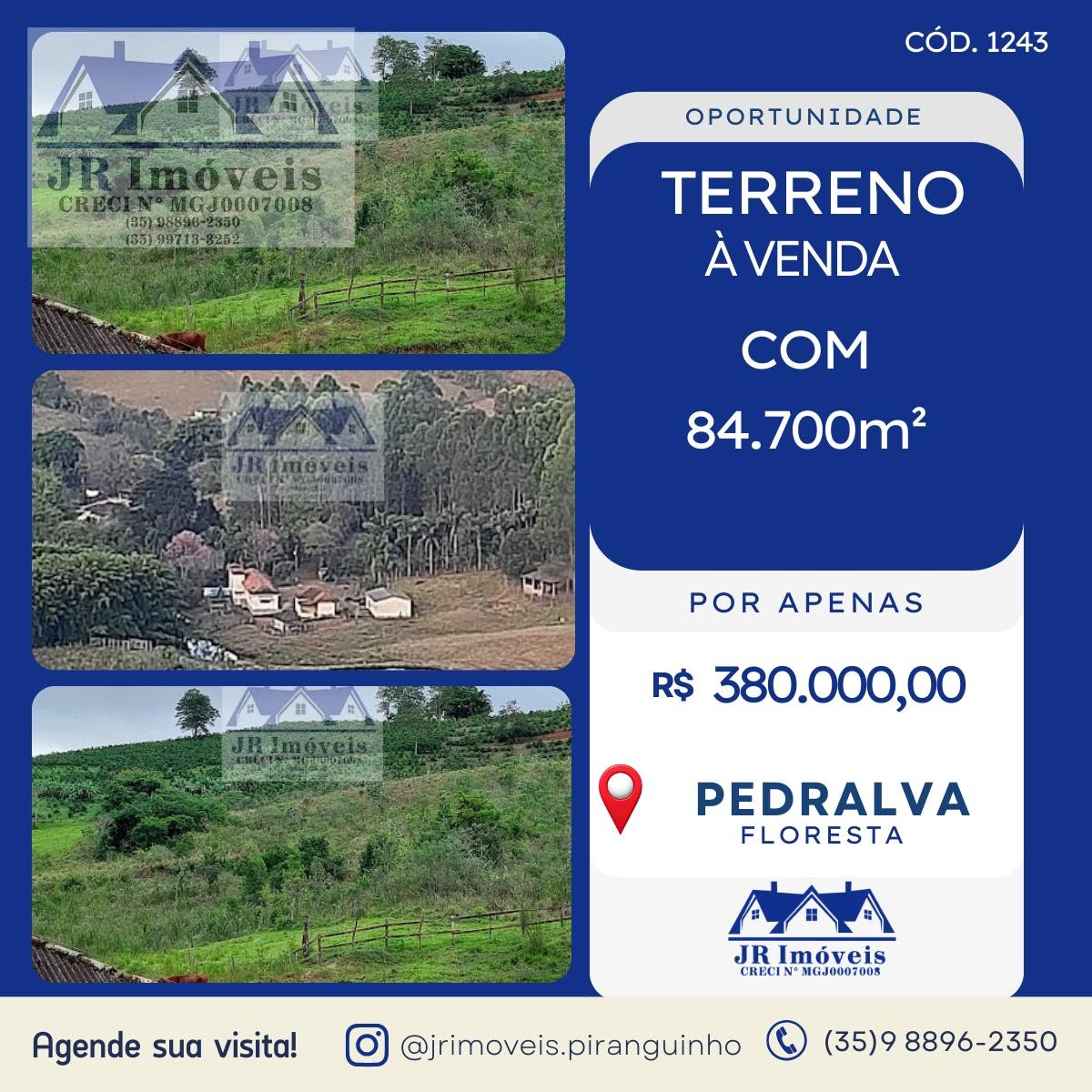 Terreno à venda com 84700m² de terreno no Floresta, Pedralva — foto principal