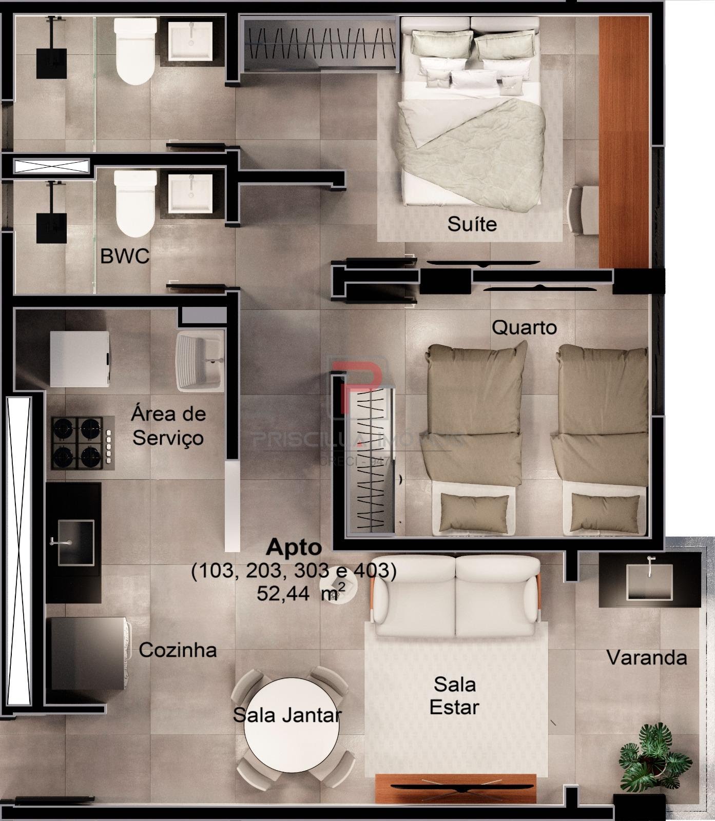 Apartamento à venda com 3 quartos, 1 suíte, 2 vagas e 66m² no Intermares, Cabedelo (PB) — foto 14 de 15