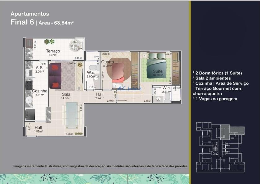 Apartamento à venda com 2 quartos, 1 suíte, 1 vaga e 64m² no Vila Caiçara, Praia Grande (SP) — foto 11 de 30