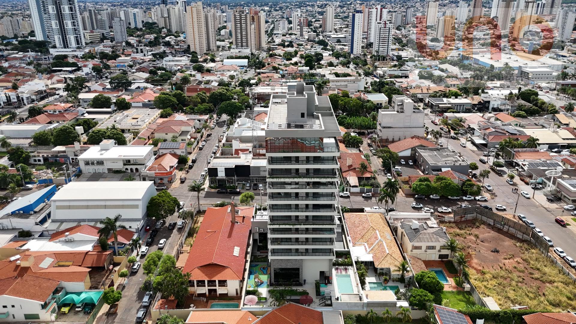 Vista aérea do prédio 