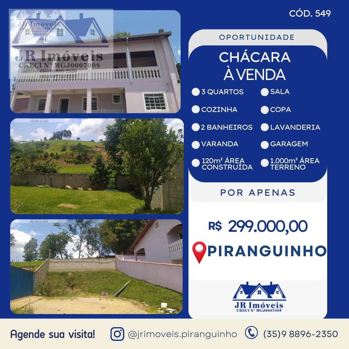 Rural à venda com 1000m² de terreno no Gomeiras, Piranguinho — foto principal