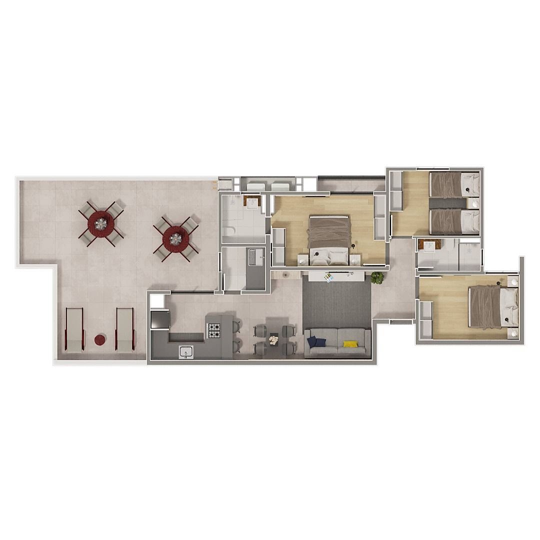Apartamento à venda com 3 quartos, 1 suíte, 1 vaga e 116m² no Escola Agrícola, Blumenau (SC) — foto 2 de 5
