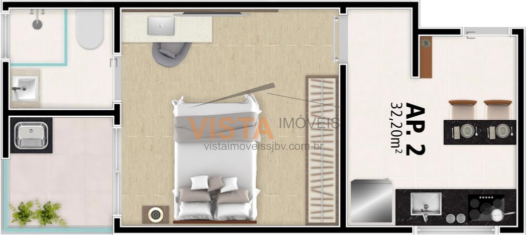 Apartamento para alugar com 1 quarto, 1 banheiro, 1 vaga e 31m² no Parque Alvorada, São João da Boa Vista (SP) — foto 15 de 19