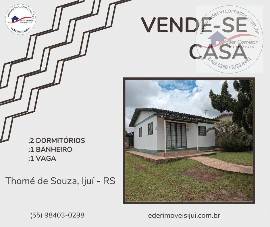Casa à venda com 2 quartos, 1 banheiro, 1 vaga e 72m² no Thomé de Souza, Ijuí (RS) — foto 2 de 5
