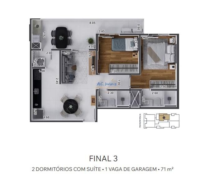 Apartamento à venda com 2 quartos, 1 suíte, 1 vaga e 71m² no Guilhermina, Praia Grande (SP) — foto 5 de 27