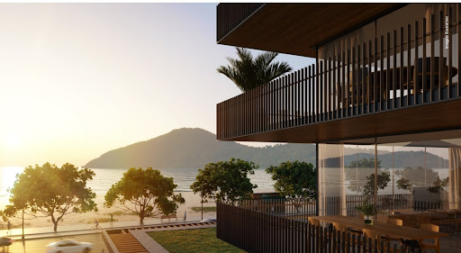 Apartamento de alto padrão em residencial frente ao mar 