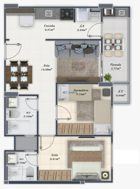 Apartamento à venda com 2 quartos, 1 suíte, 1 vaga e 63m² no Vila Tupi, Praia Grande (SP) — foto 11 de 24