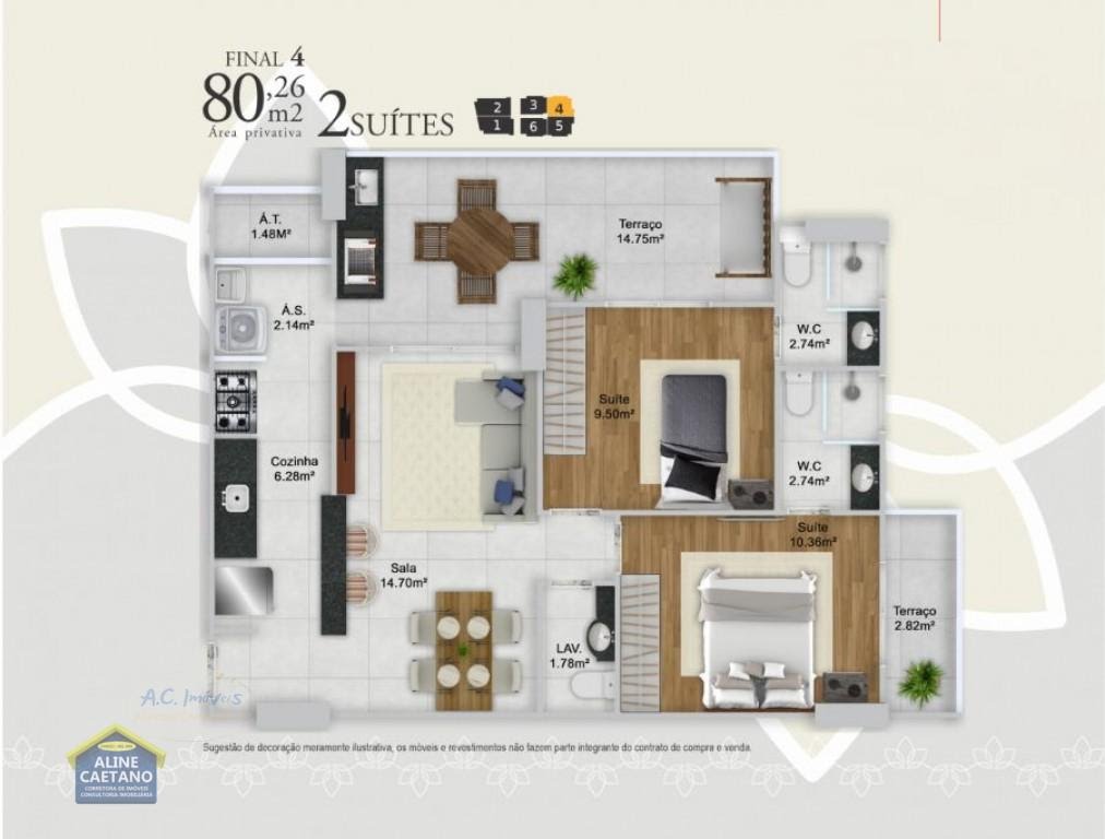 Apartamento à venda com 2 quartos, 1 suíte, 2 vagas e 76m² no Guilhermina, Praia Grande (SP) — foto 25 de 30