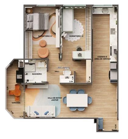 Apartamento à venda com 2 quartos, 1 suíte, 1 vaga e 82m² no Vila Tupi, Praia Grande (SP) — foto 19 de 20