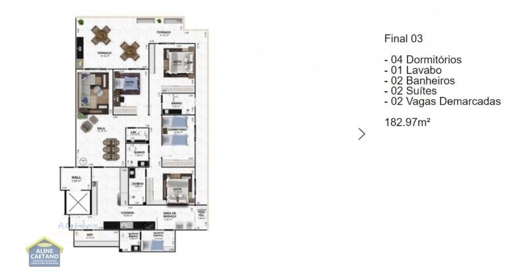 Apartamento à venda com 4 quartos, 2 suítes, 3 vagas e 183m² no Vila Caiçara, Praia Grande (SP) — foto 18 de 18