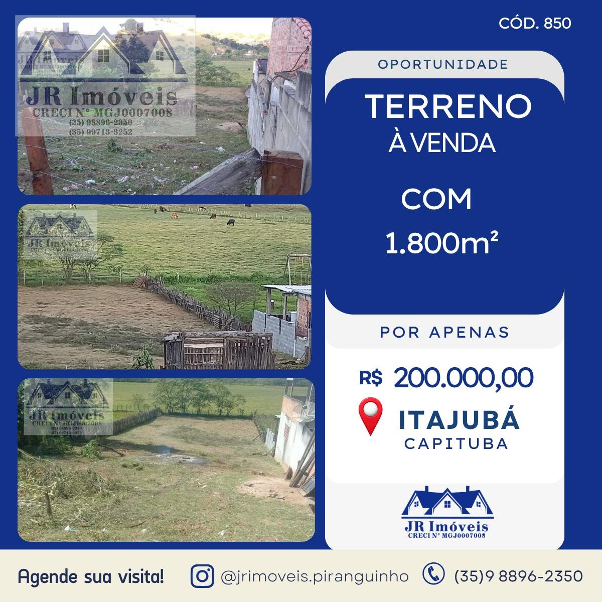 Terreno à venda com 1800m² de terreno no Capituba, Itajubá — foto principal