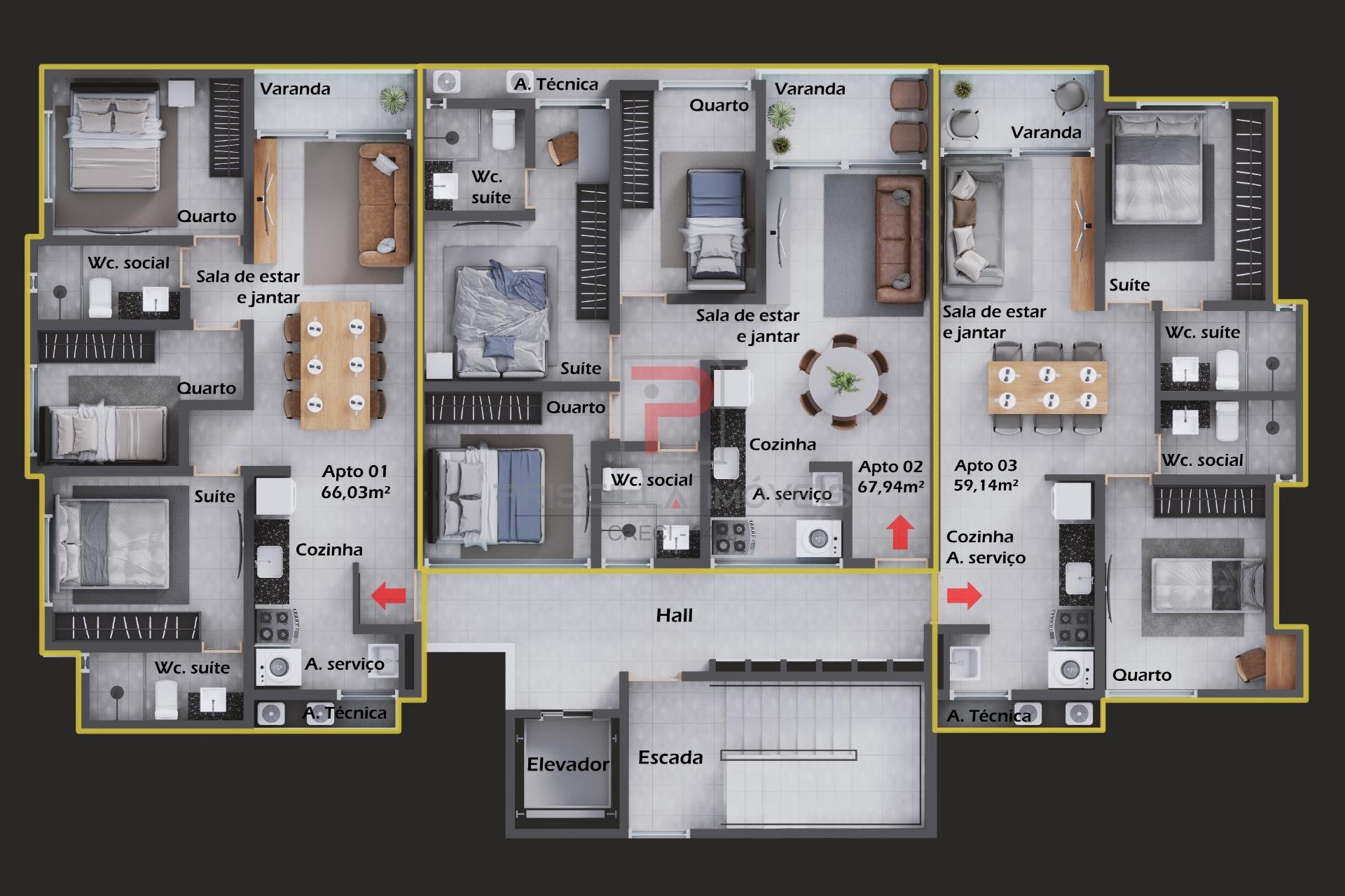 Apartamento à venda com 3 quartos, 1 suíte e 1 vaga no Intermares, Cabedelo (PB) — foto 12 de 12