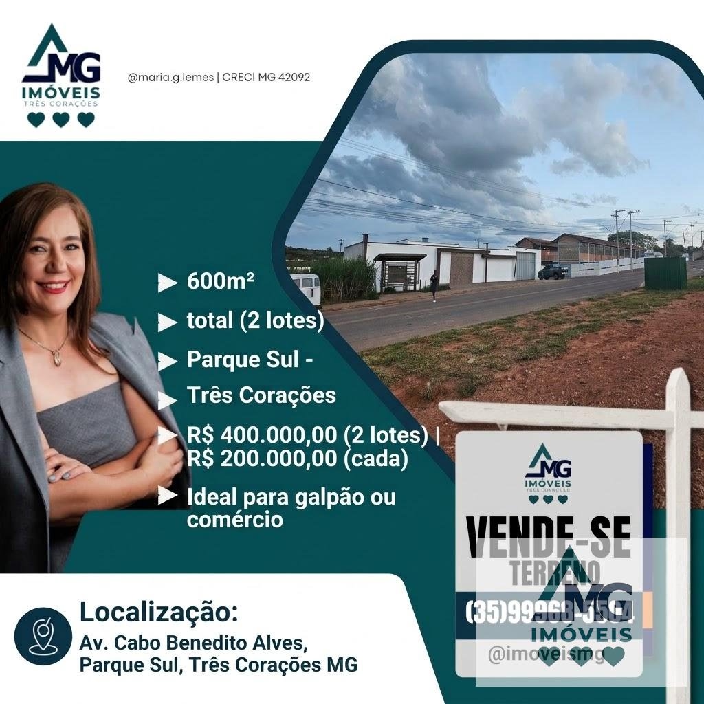 Terreno à venda com 300m² de terreno no Jardim Paraiso, Três Corações — foto principal