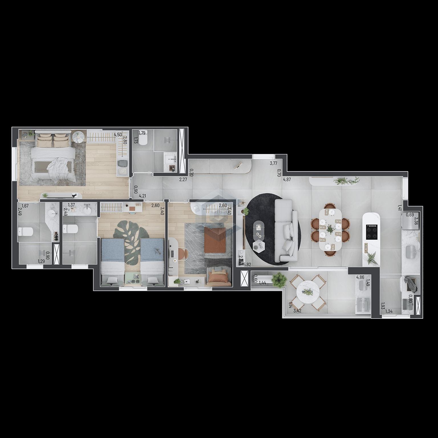 98m²