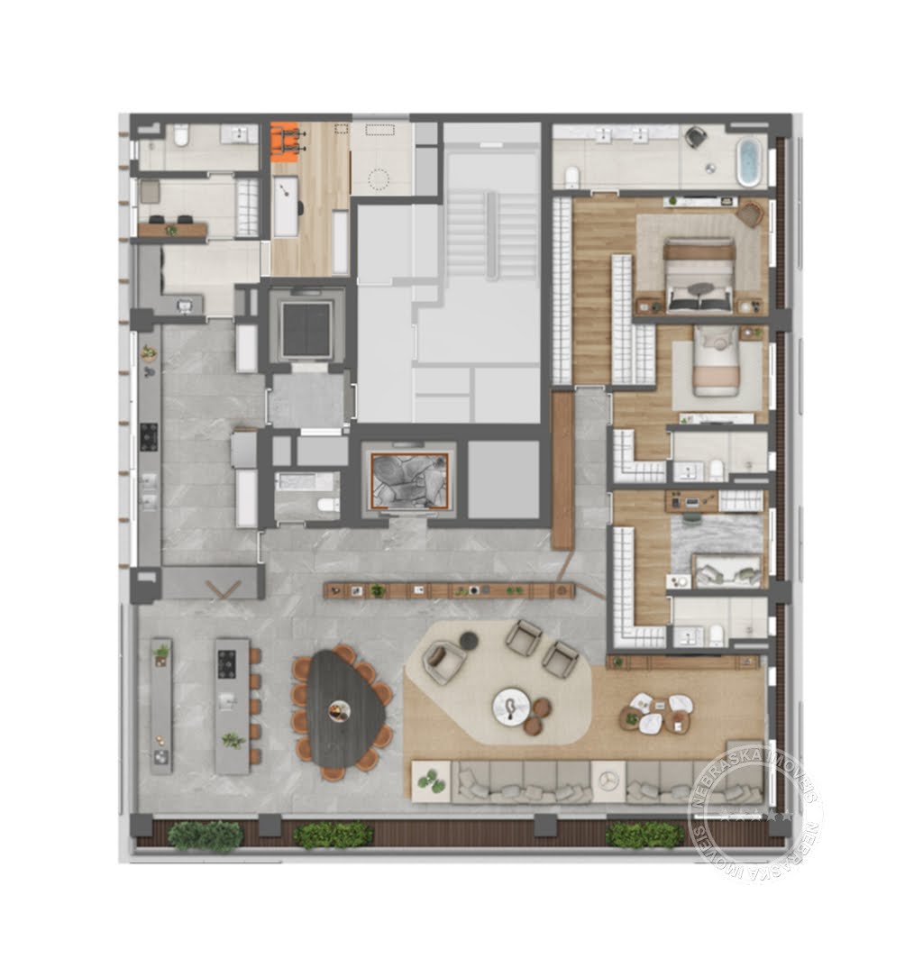 Planta 04 - 3 dorm 484m² - cobertura duplex - superior