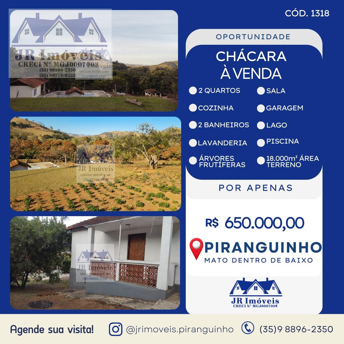 Rural à venda com 18000m² de terreno no Mato Dentro de Baixo, Piranguinho — foto principal
