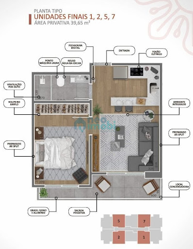 Apartamento com 1 dormitório, 39m², Pedra Branca, Palhoça, SC