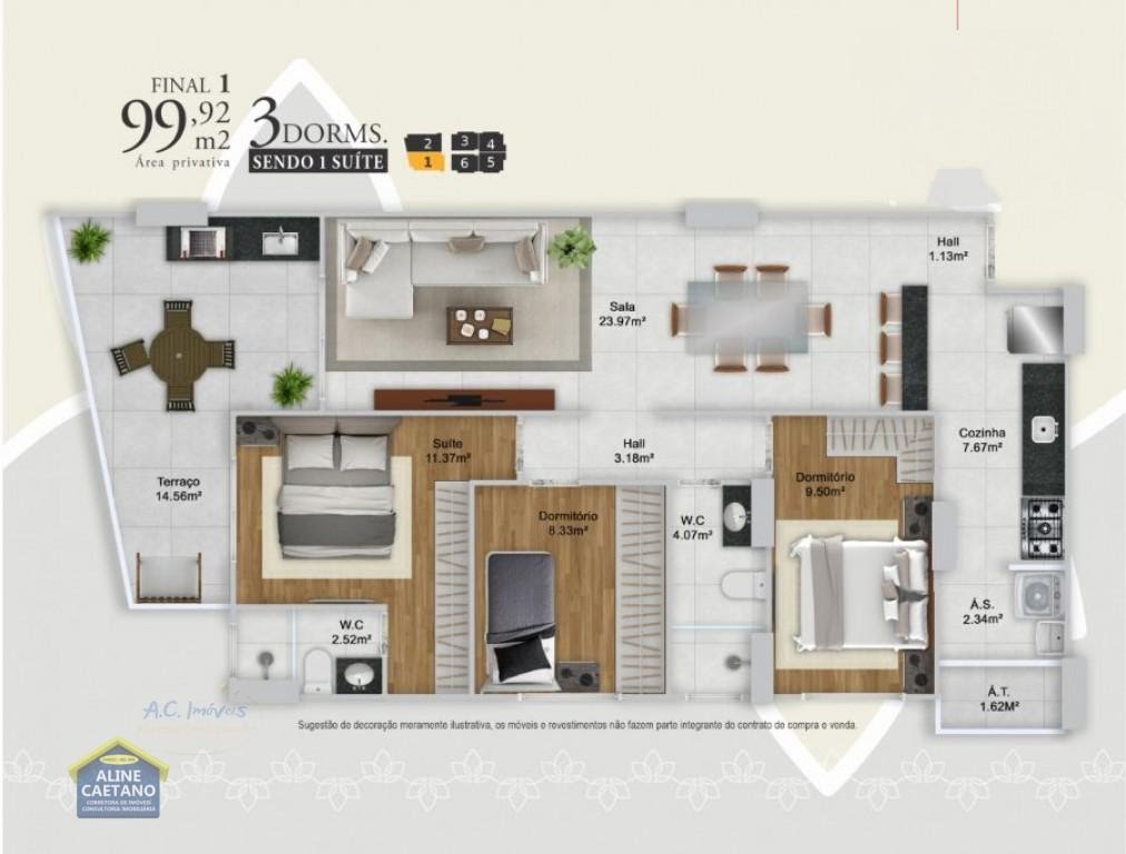 Apartamento à venda com 2 quartos, 1 suíte, 2 vagas e 76m² no Guilhermina, Praia Grande (SP) — foto 23 de 30