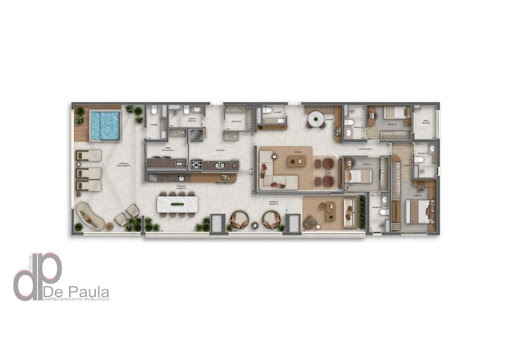 Planta apto 189 m2 -  Cobertura Penthouse