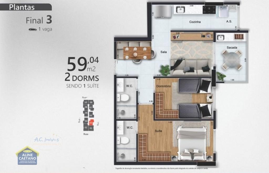 Apartamento à venda com 2 quartos, 1 suíte, 1 vaga e 64m² no Guilhermina, Praia Grande (SP) — foto 8 de 27