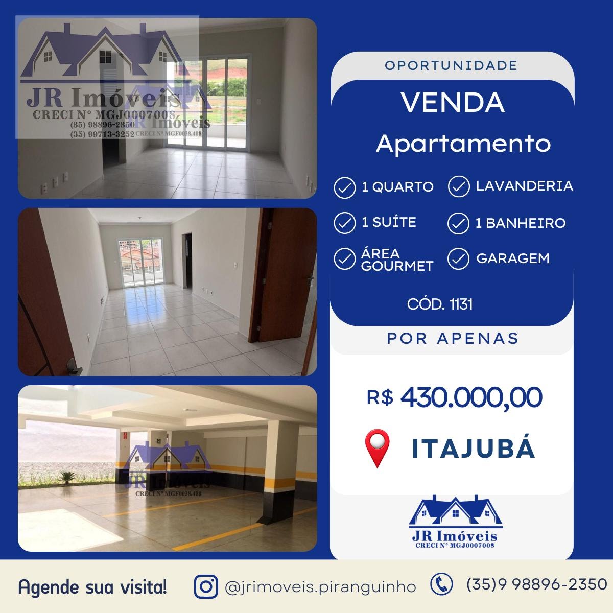 Apartamento à venda com 1 quarto, 2 banheiros e 1 vaga no Nossa Senhora da Agonia, Itajubá — foto principal