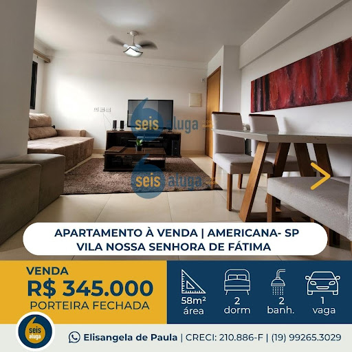 Apartamento venda porteira fechada em Americana/SP  2 dormitórios, sendo 1 suíte 
