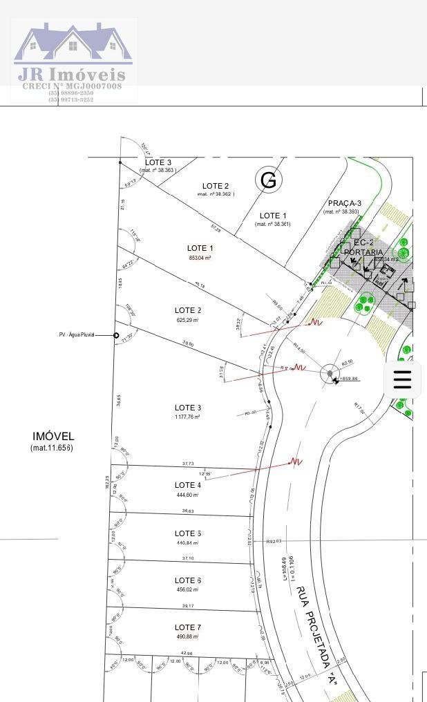 Terreno à venda com 853m² de terreno no Pinheirinho, Itajubá (MG) — foto 2 de 3