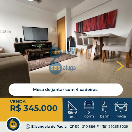 Apartamento venda porteira fechada em Americana/SP  2 dormitórios, sendo 1 suíte 