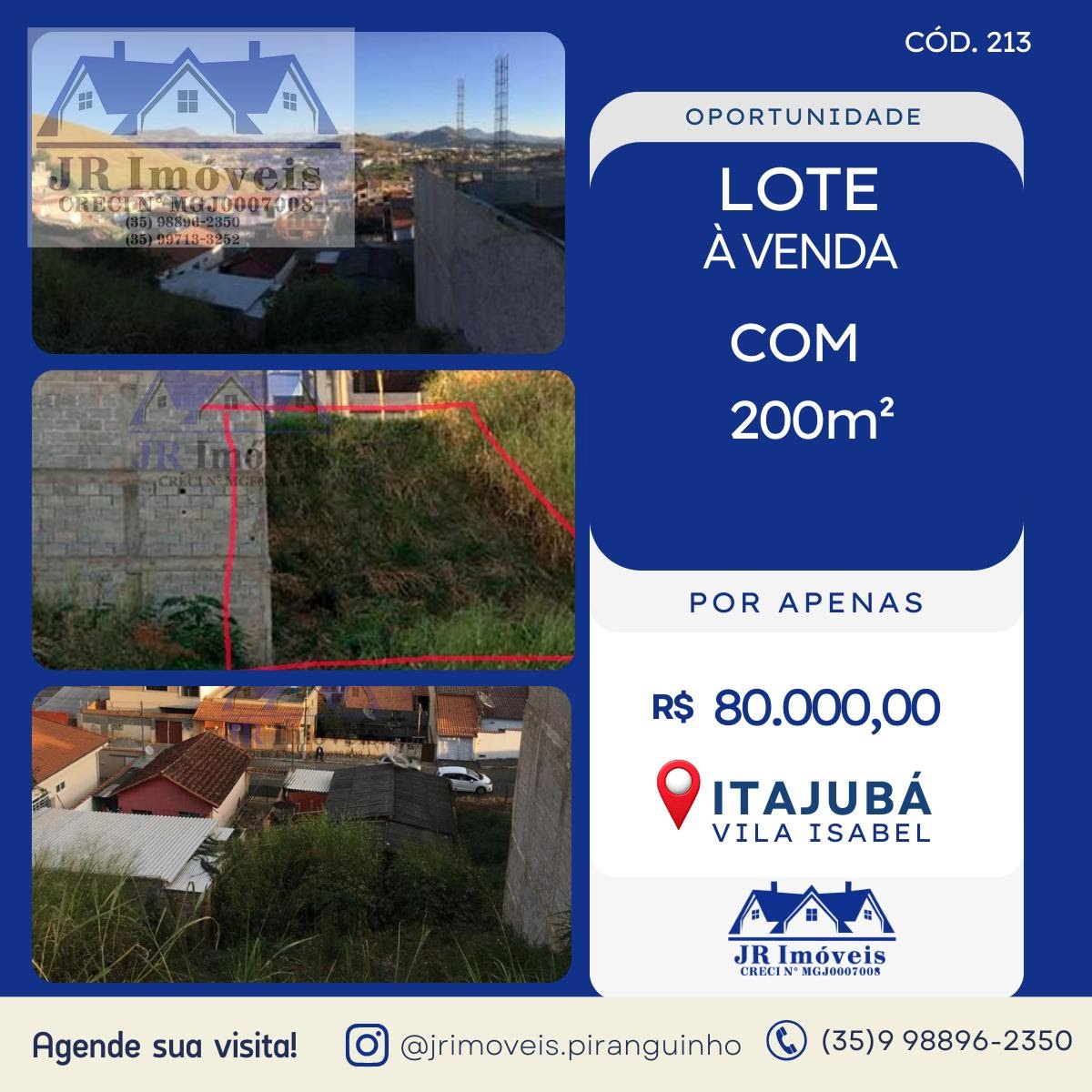 Terreno à venda com 200m² de terreno no Vila Isabel, Itajubá — foto principal