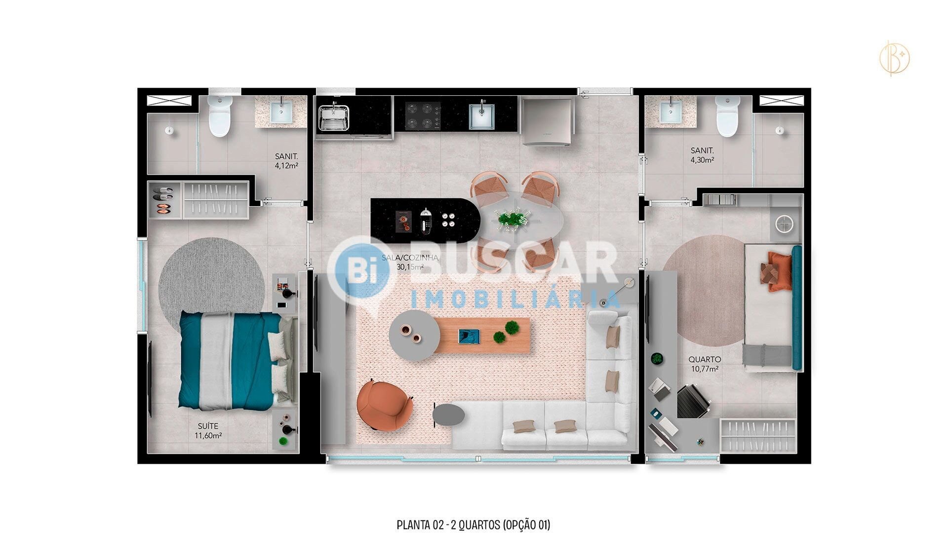 Apartamento à venda com 2 quartos, 2 suítes, 1 vaga e 60m² no São João, Feira de Santana (BA) — foto 4 de 5