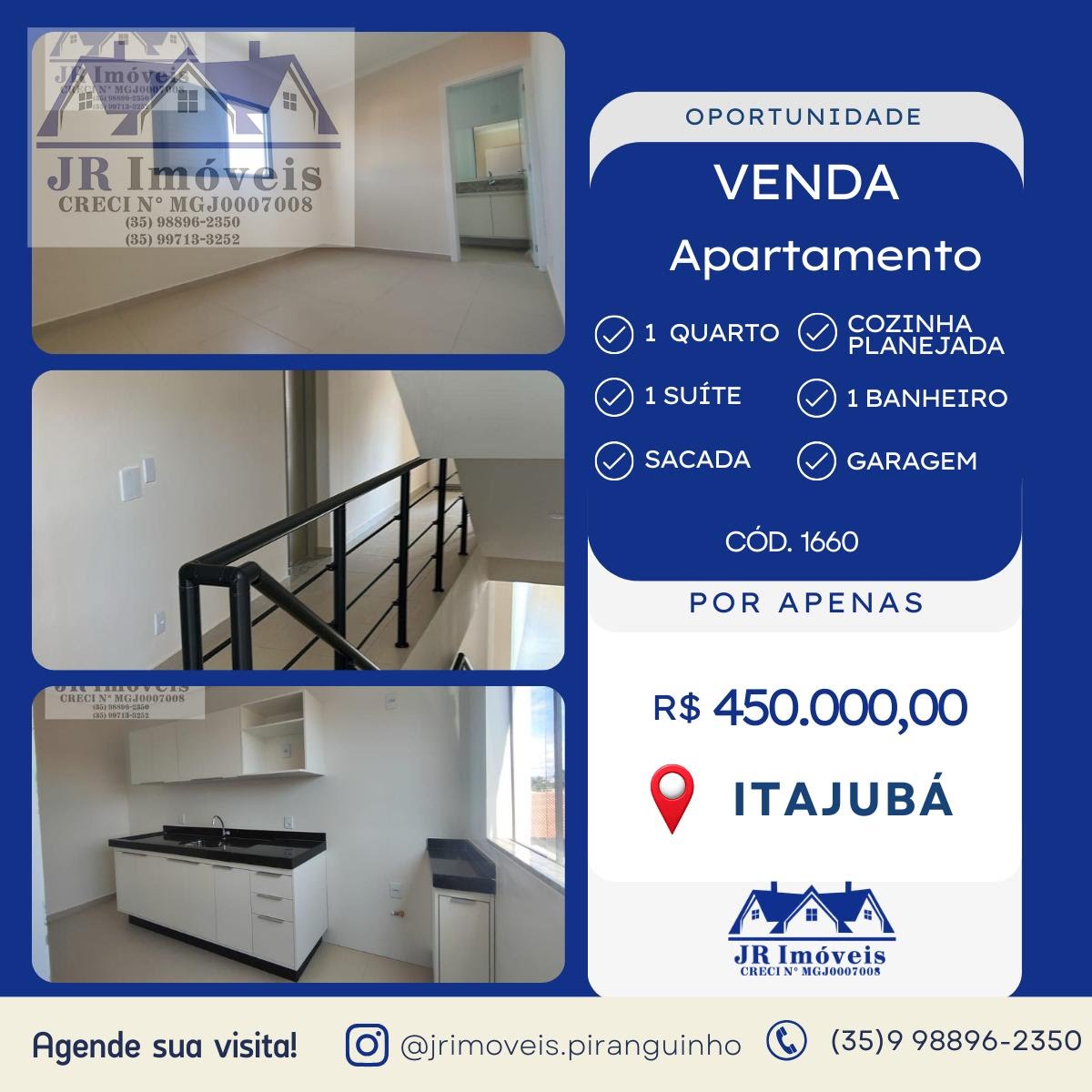Apartamento à venda com 1 quarto, 1 banheiro e 1 vaga no Morro Chic, Itajubá — foto principal