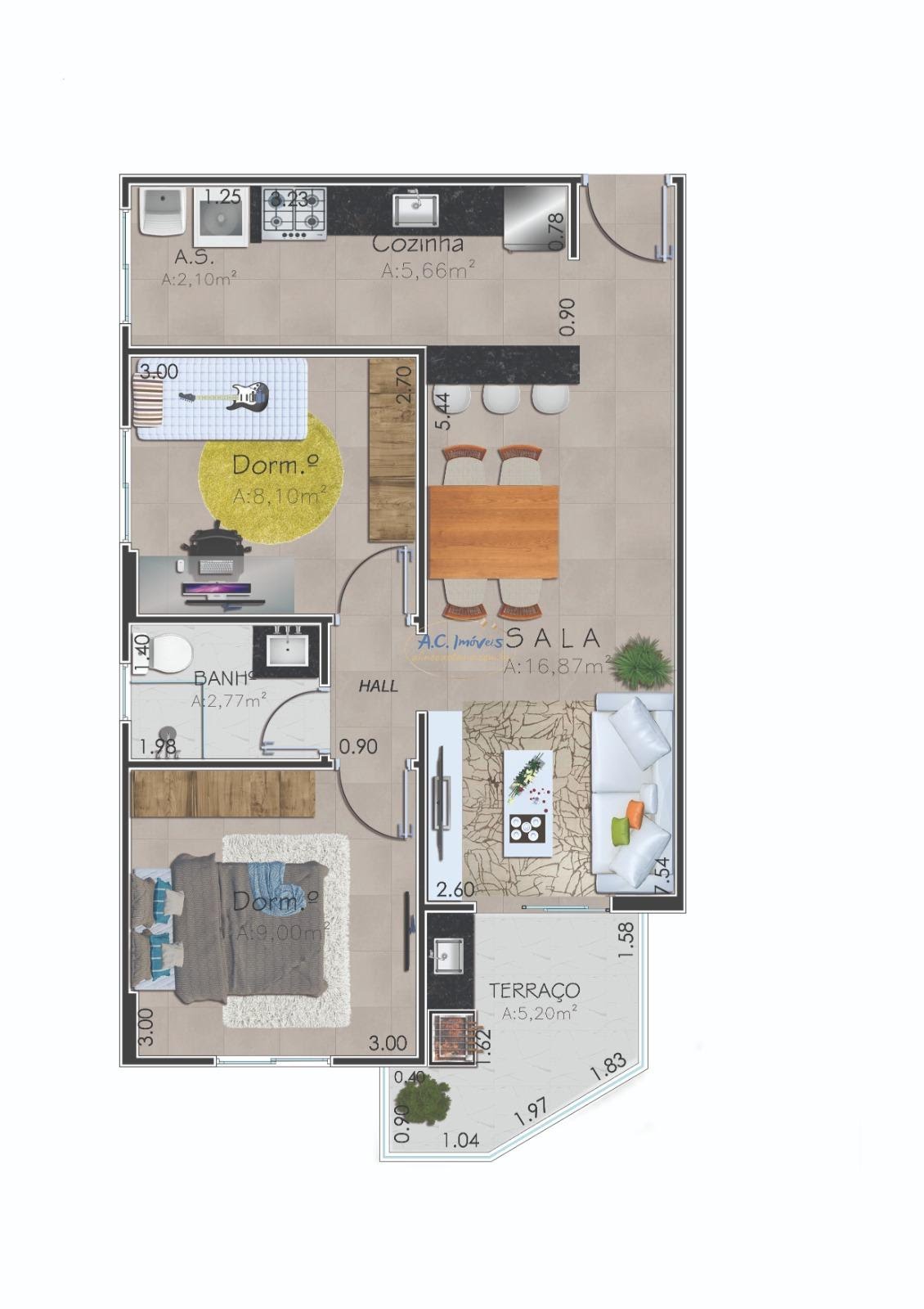 Apartamento à venda com 2 quartos, 1 banheiro, 1 vaga e 57m² no Nova Mirim, Praia Grande (SP) — foto 7 de 7
