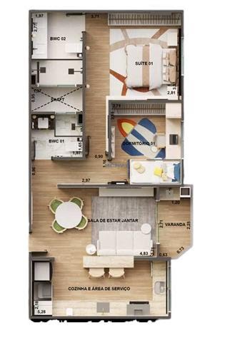 Apartamento à venda com 2 quartos, 1 suíte, 1 vaga e 82m² no Vila Tupi, Praia Grande (SP) — foto 17 de 20