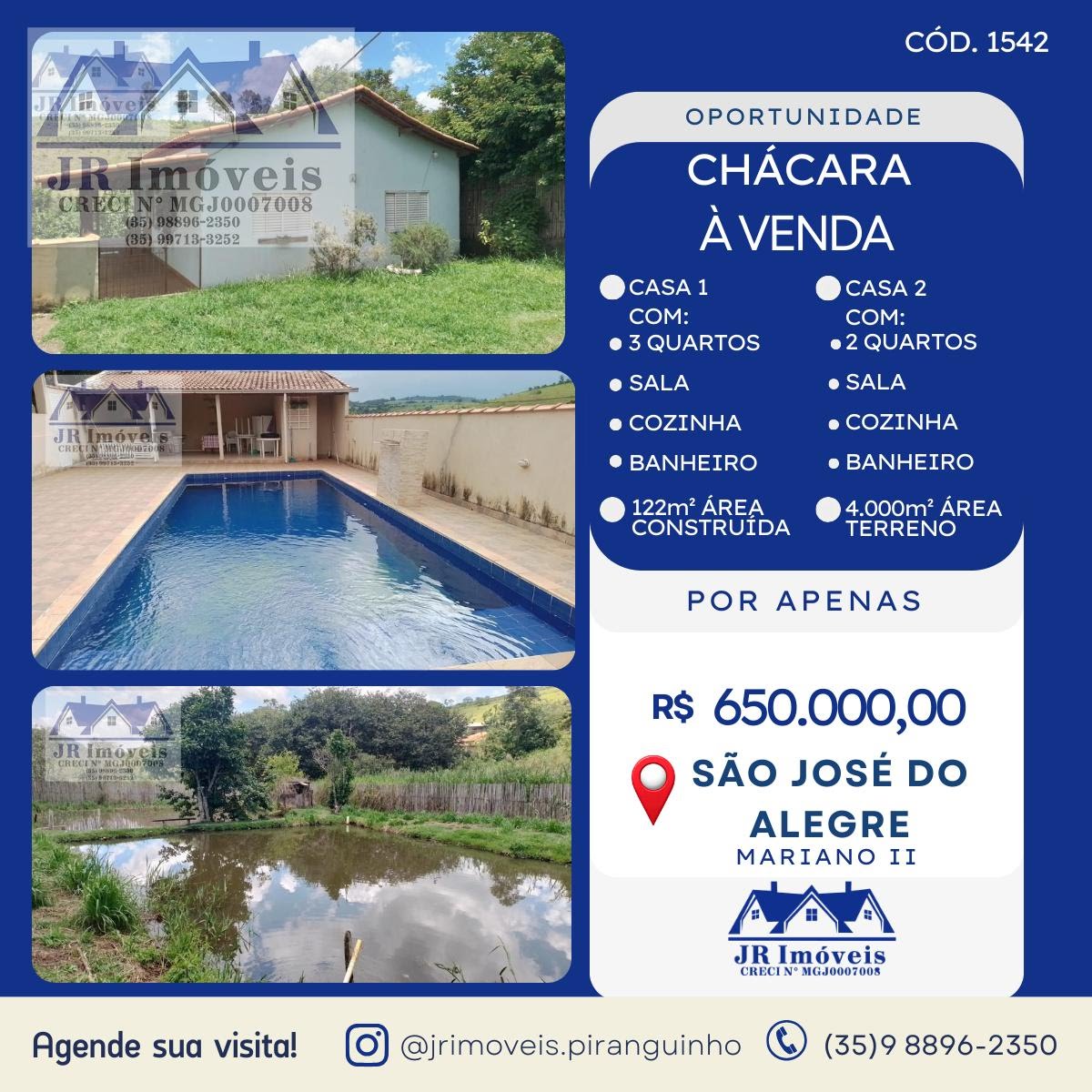 Rural à venda com 4000m² de terreno no Marianos II, São José do Alegre — foto principal