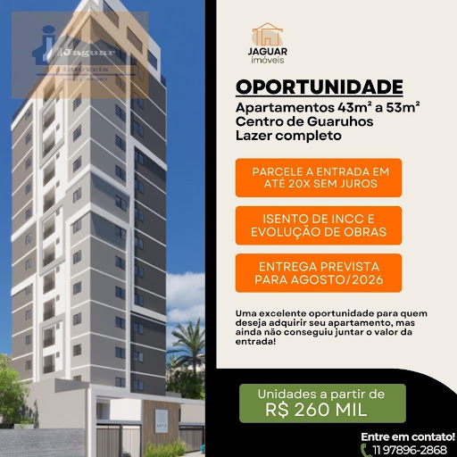 Venda: Apartamento 2 Dormitórios no Centro de Guarulhos